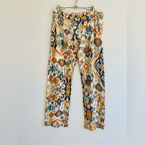 Minnie Rose Lightweight Ikat Print Pants With Pockets